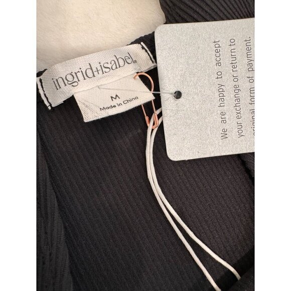 New Ingrid+Isabel Women's Size M Rib Full Length Maternity Bodysuit Black - Picture 4 of 12